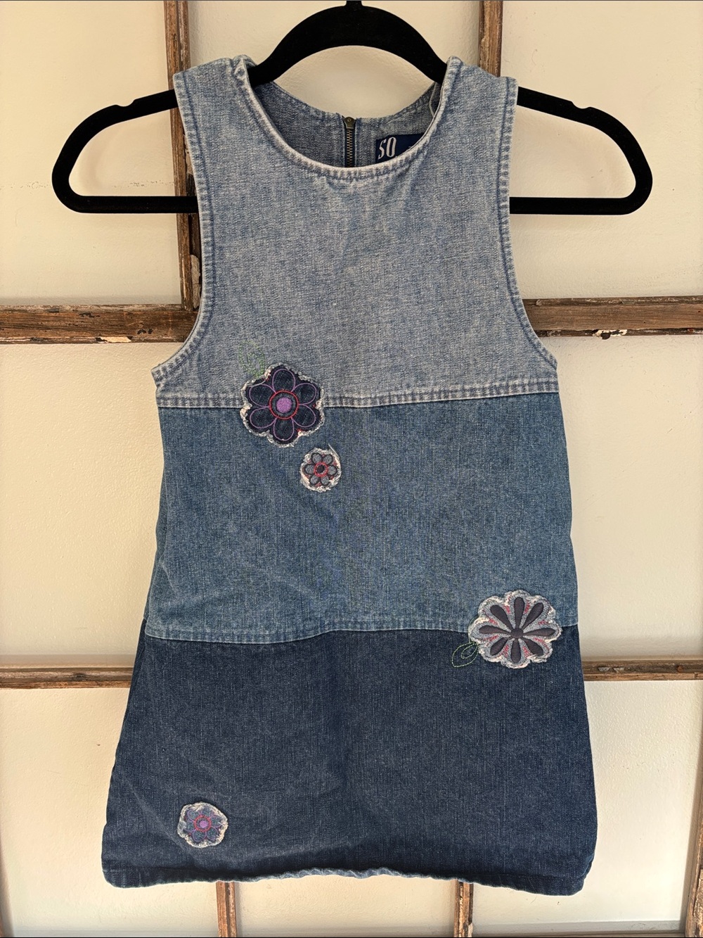 Vintage Y2K patchwork denim girl’s jumper